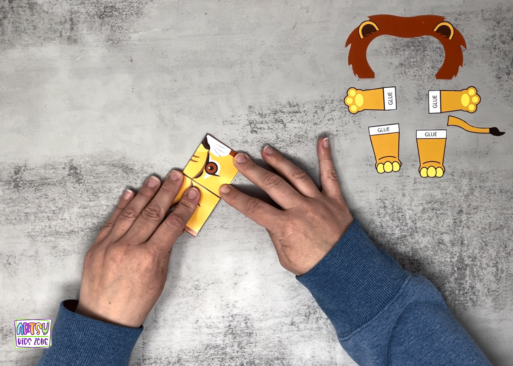 Origami Lion Cootie Catcher Template