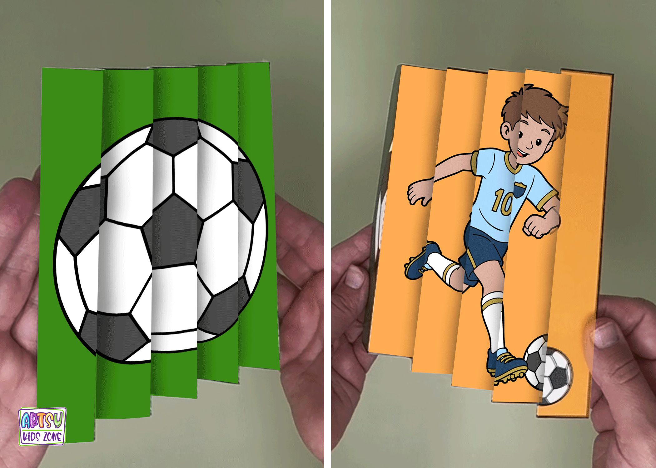 Soccer Agamograph project for kids.