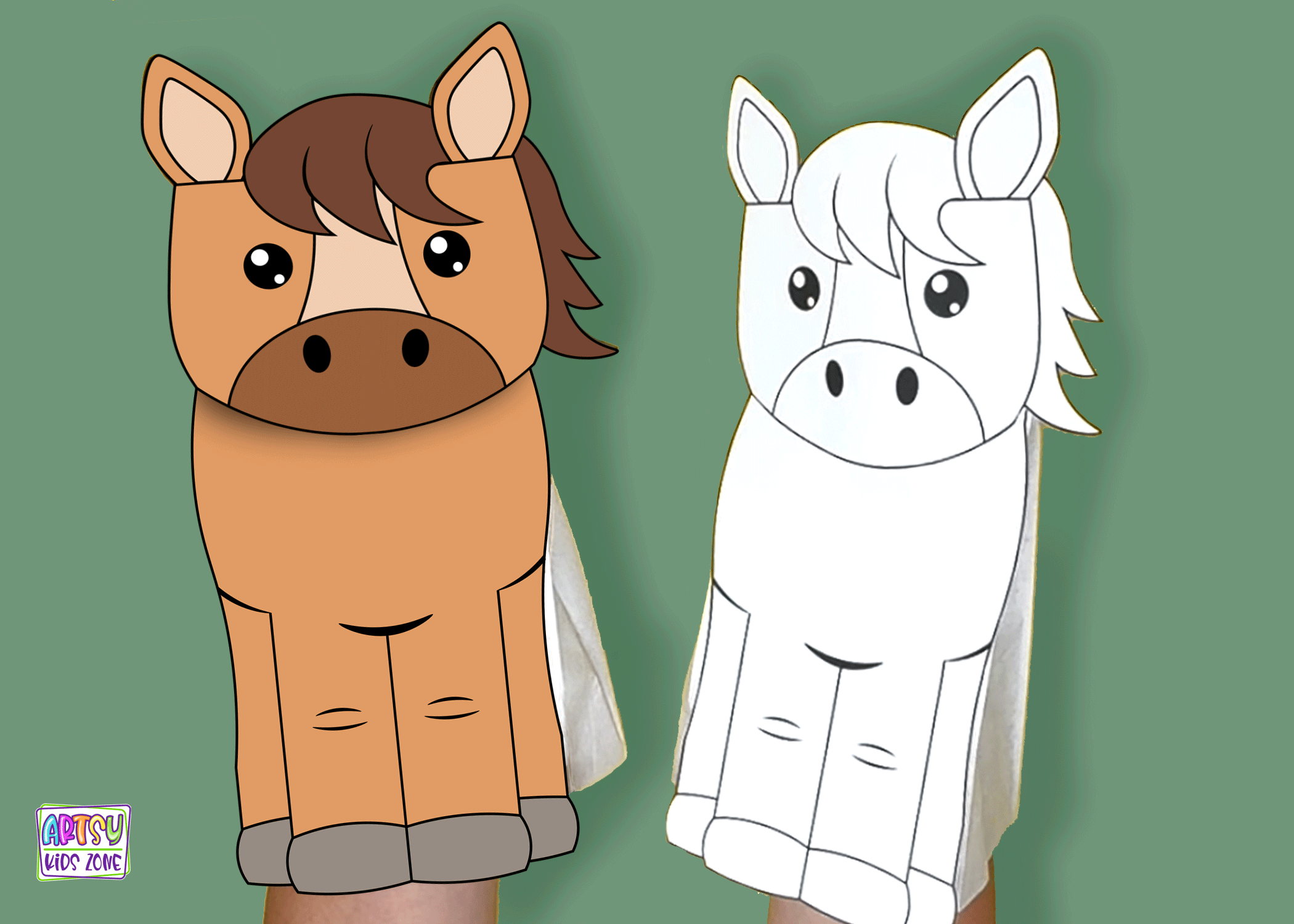 Horse Paper Bag Puppets