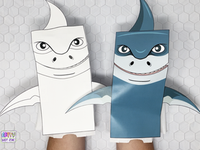 Shark Paper Bag Puppets.