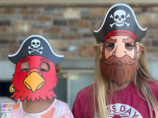 Paper pirate masks craft for kids.
