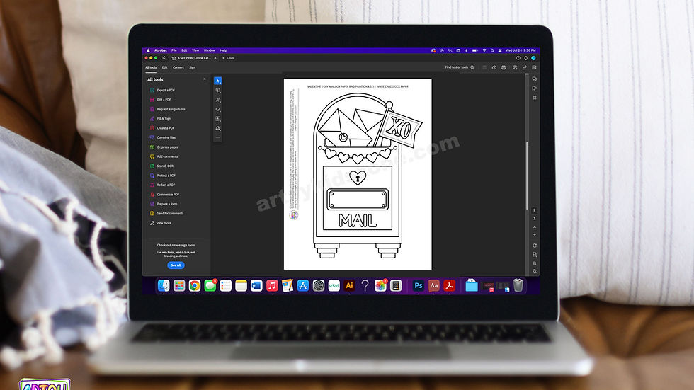 Computer with template downloaded.
