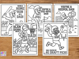 5 Sports Themed Father's Day Coloring Pages.