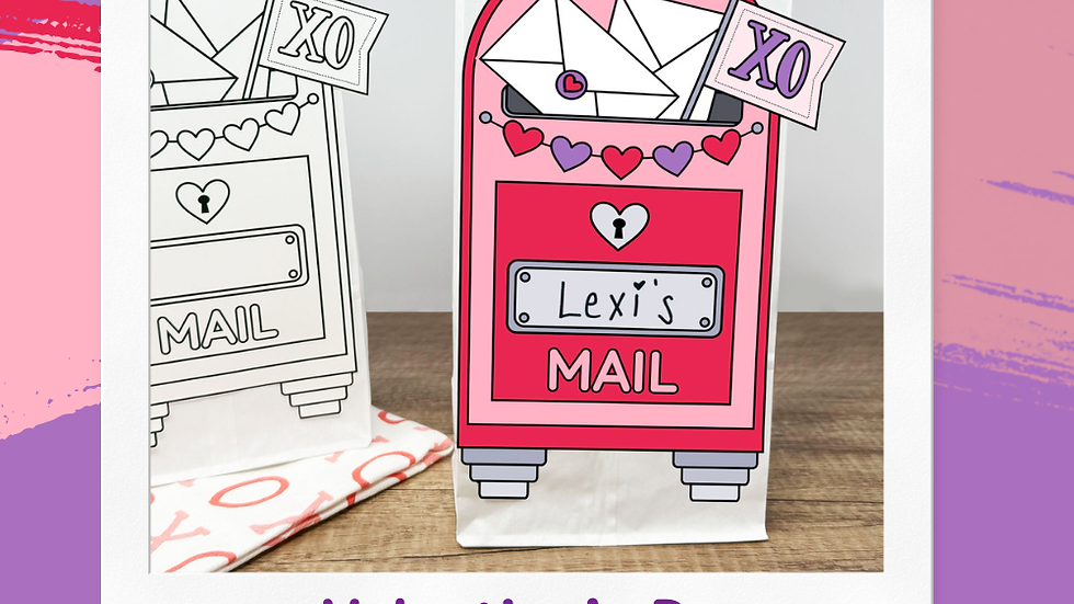 Valentine's Day Mailbox Paper Bag.