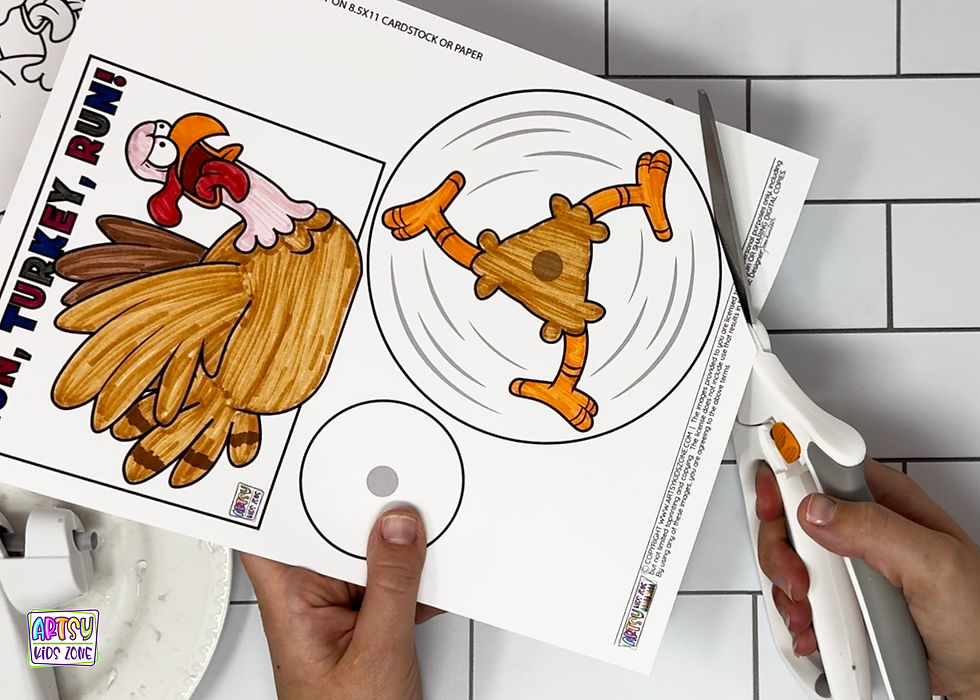 Example of how to cut the Turkey Run Art Project.