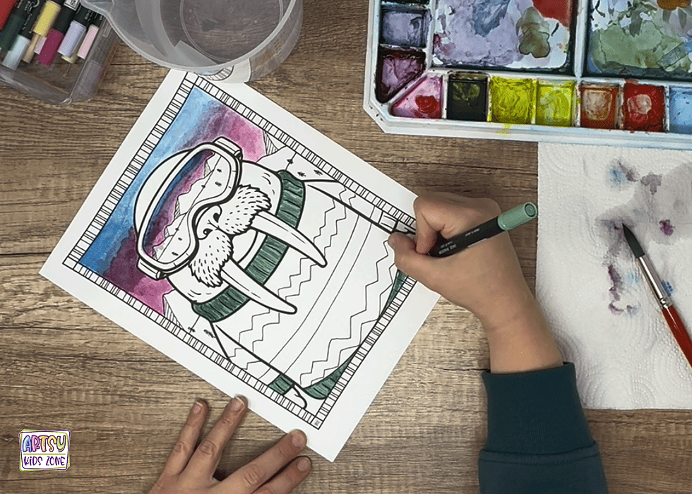 Thumbnail: Northern Lights Art Project for Kids – Printable Arctic Animal Templates