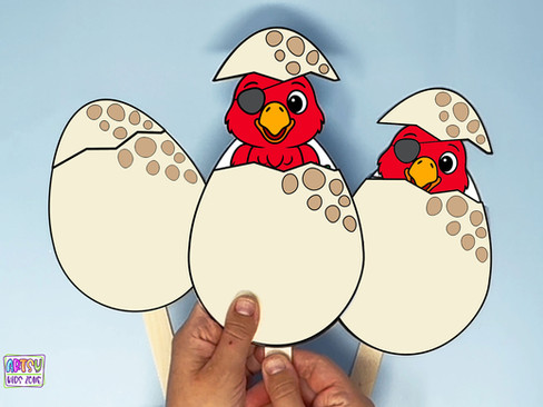 Hatching Pirate Parrot egg craft for kids.