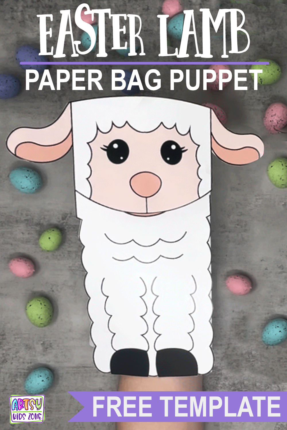 Easter Lamb Paper Bag Puppet