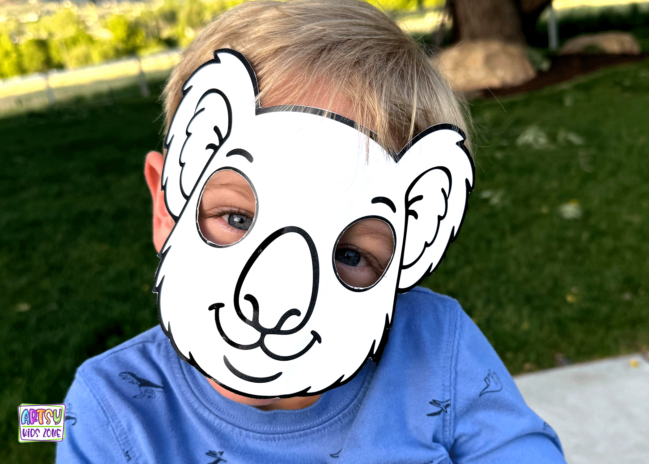 Koala mask craft for kids.