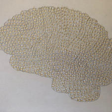 Brain template with colourless droplets
