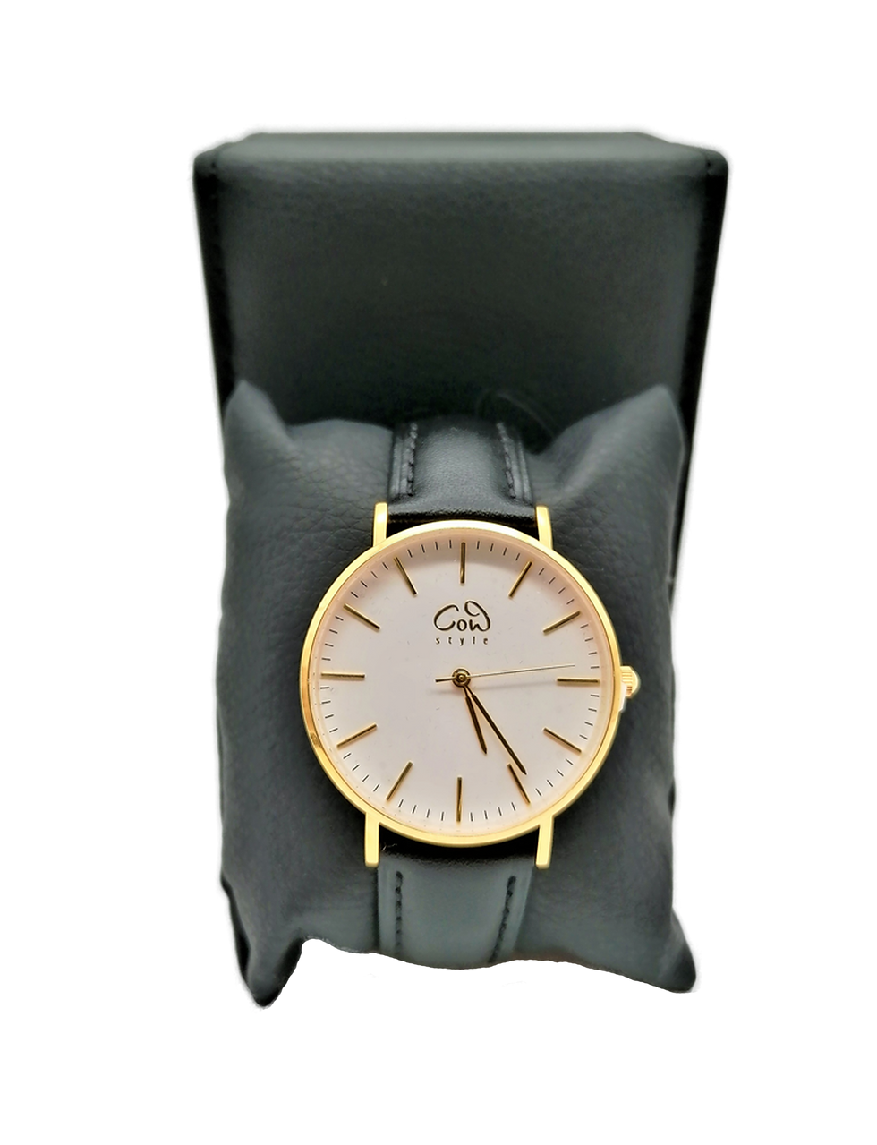 Miniaturbild: MODERN Black Leather gold | Modernes Accessoire mit vergoldetem Gehäuse