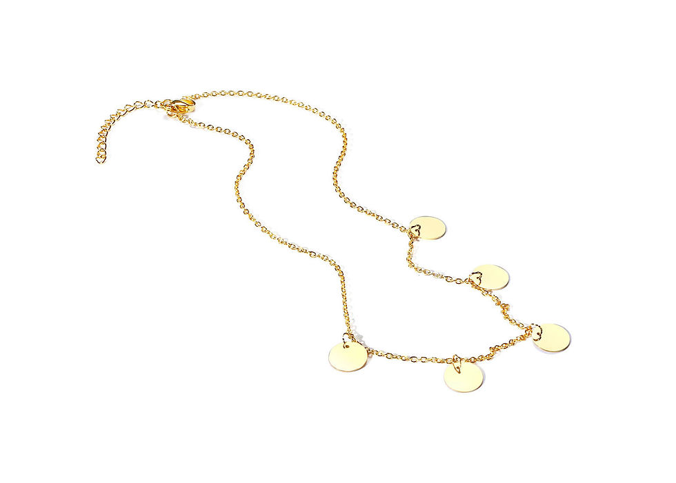 Thumbnail: Casablanca gold | Engraved stainless steel necklace