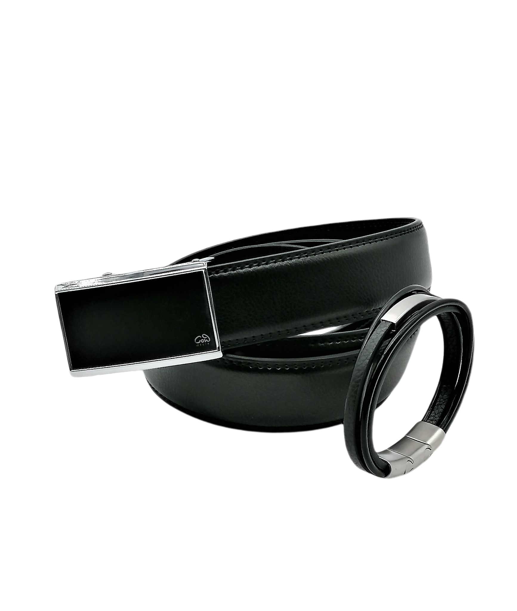 Ledergürtel Set in schwarz | Lederarmband und Ledergürtel