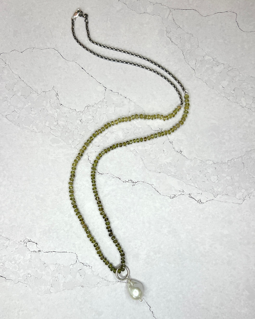 Thumbnail: Variegated Green Tourmaline Necklace