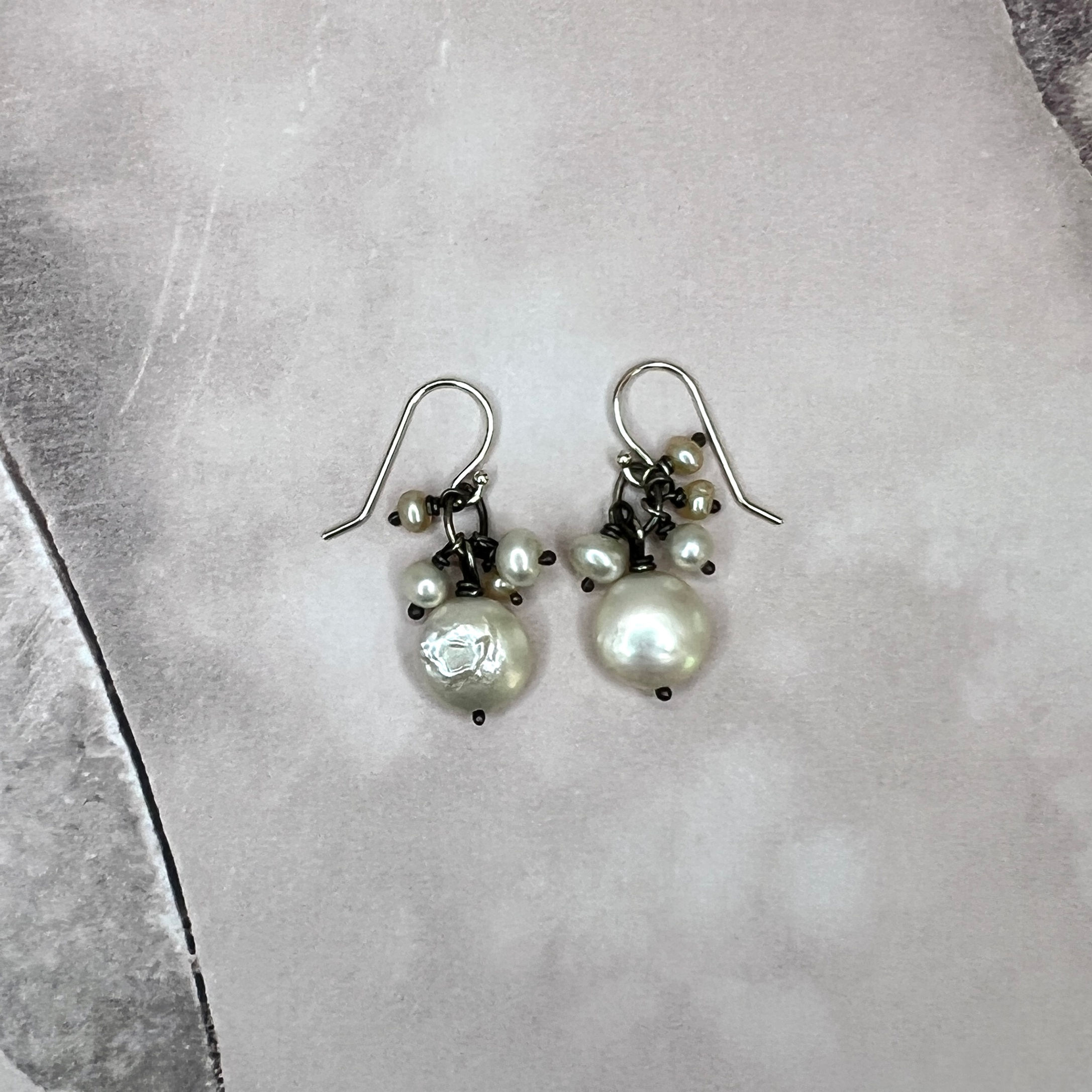 Coin Pearl Fringe Earring