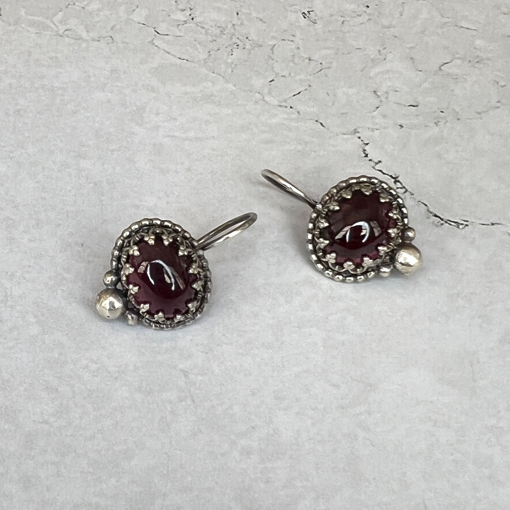 Karina Oval Garnet Earring