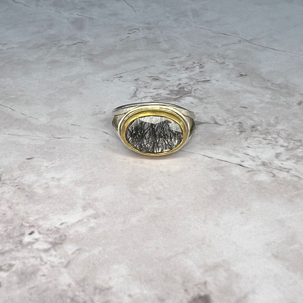Thumbnail: Oval Tourmilated Quartz Ring