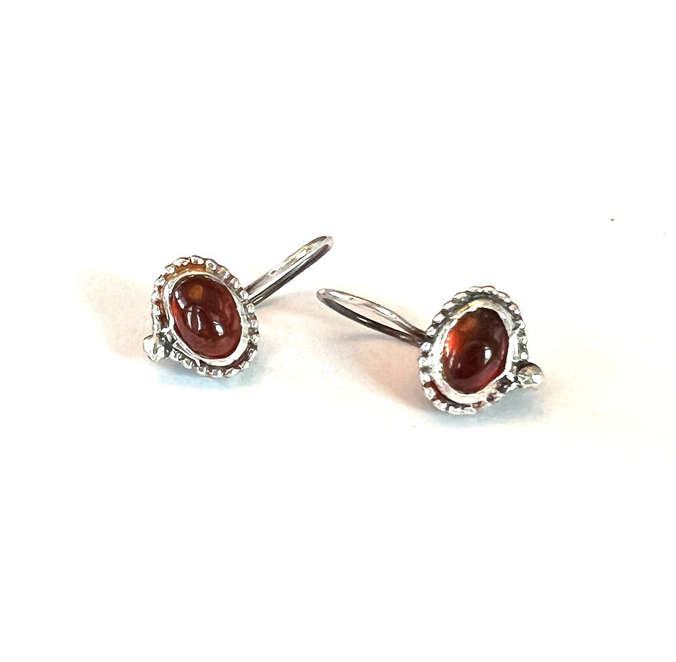 Ada Oval Hessionite Garnet Earring