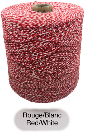 Miniature : Red and beige cotton 2/8 mix yarn skein