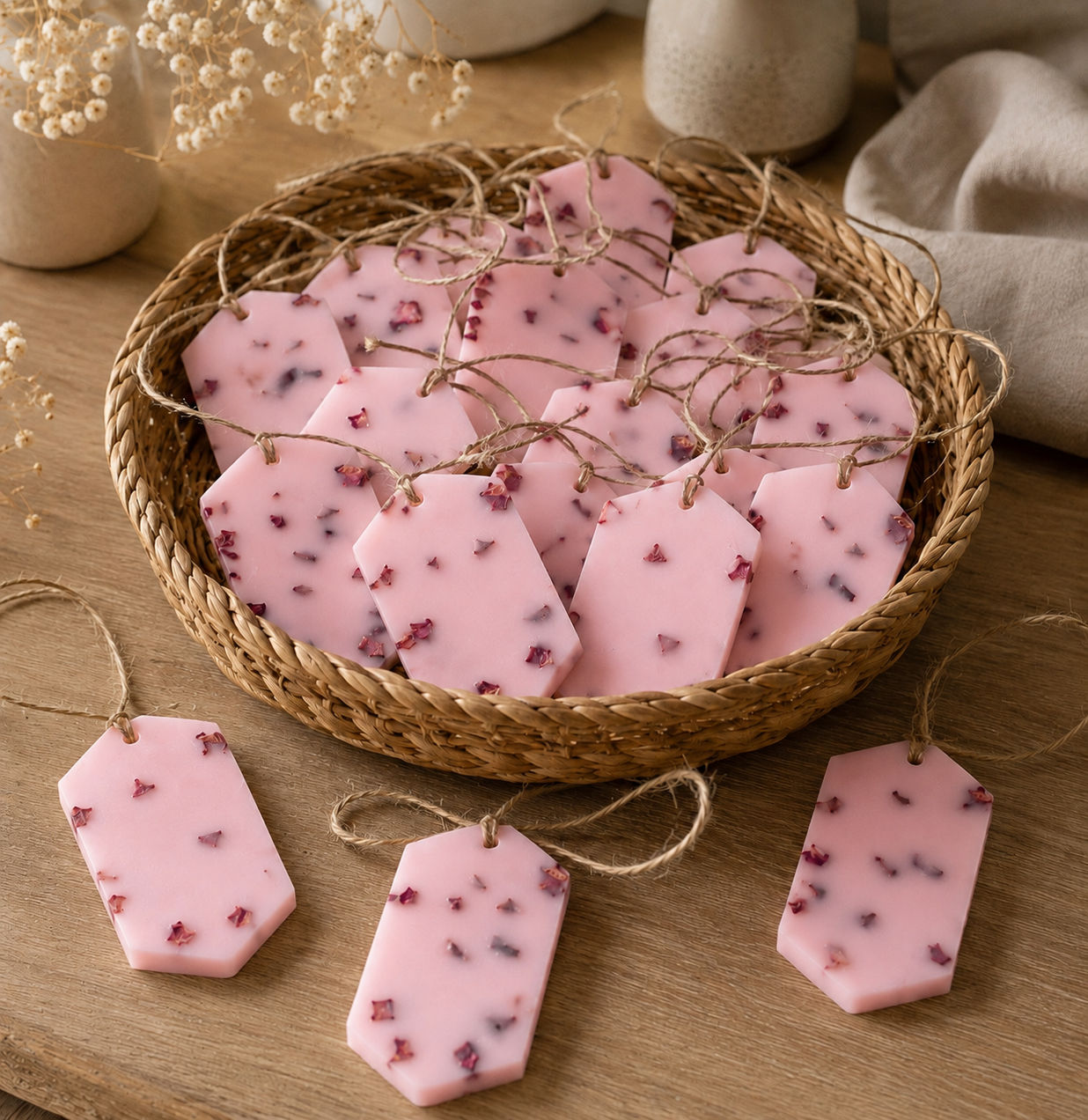Pink Rose Petals Aroma Wax Tablets