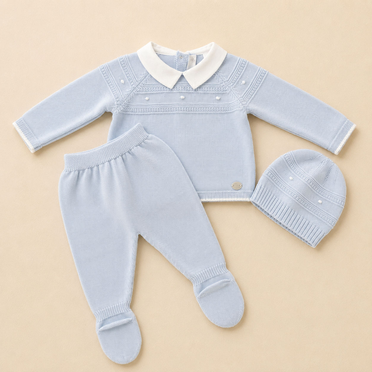 Dots Blue Knit Set