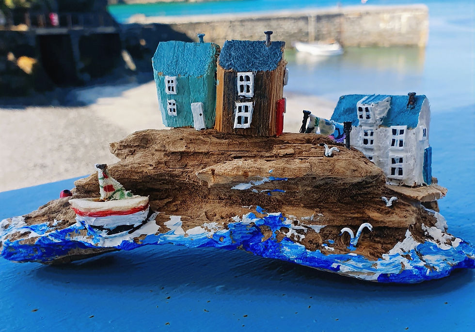 Driftwood Cottages on a Rugged Coastline