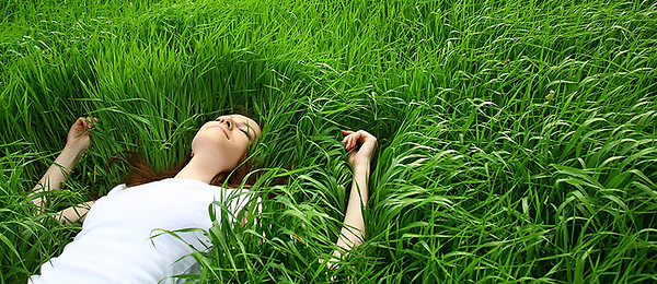 Girl Lying in Grass