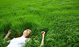 Girl Lying in Grass