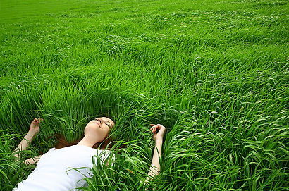 Girl Lying in Grass