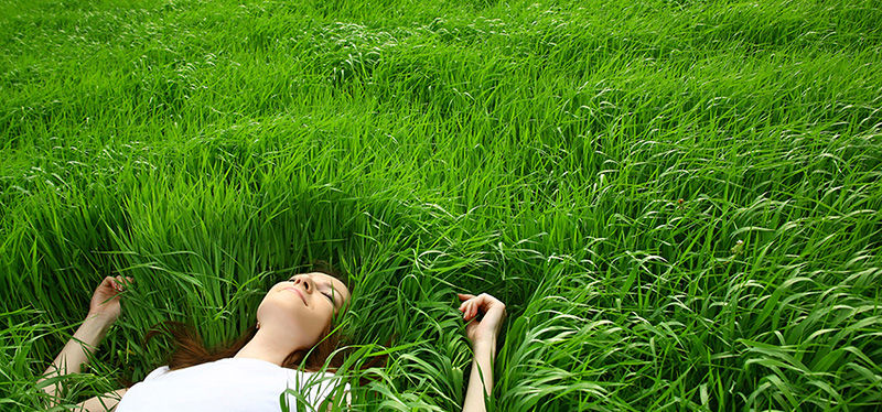 Girl Lying in Grass