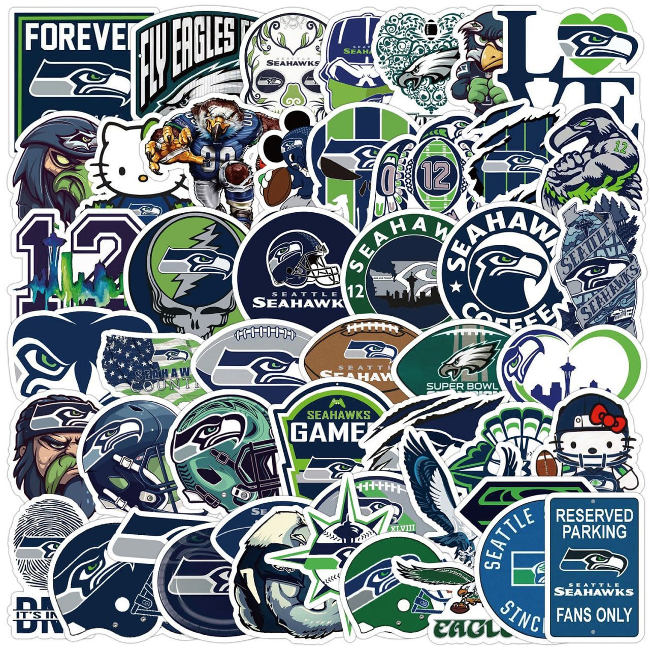 50 PCS American Sport Team Stickers Pack for Water Bottle, Laptop, Bicycle...