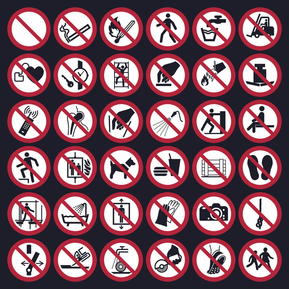 ISO 7010-Yasaklayıcı Durum Simgeleri Özellikler: ISO 7010 standardına tam uyum Yüksek çözünürlüklü vektörel tasarım Profe