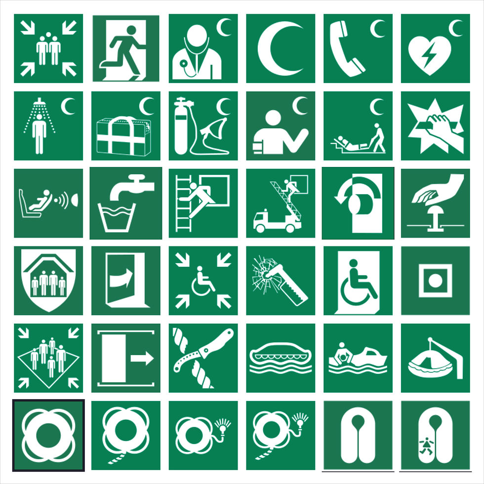 ISO 7010-Acil Durum Simgeleri Özellikler: ISO 7010 standardına tam uyum Yüksek çözünürlüklü vektörel tasarım Profesyonel