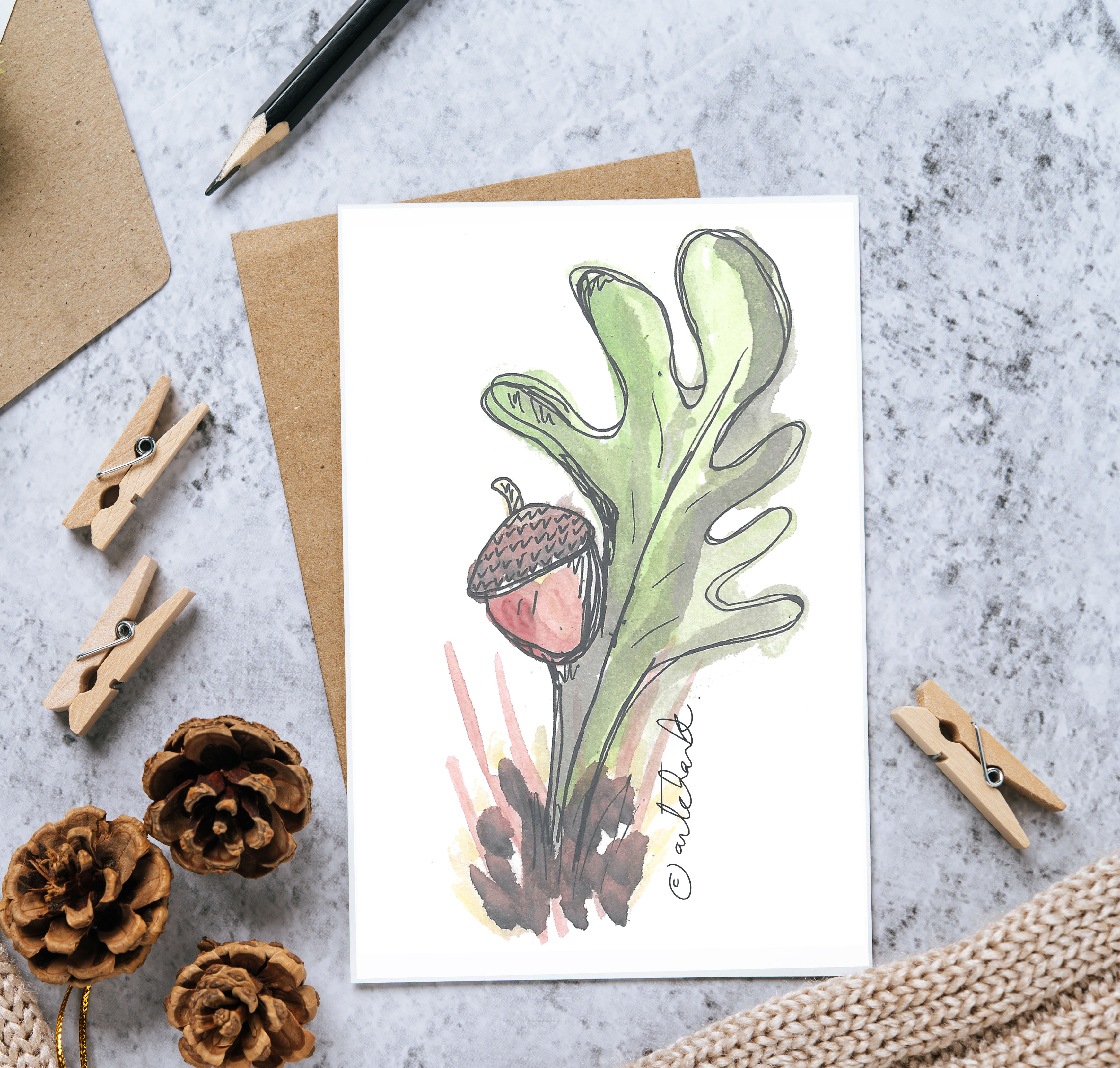 Momma Acorn - Greeting Card