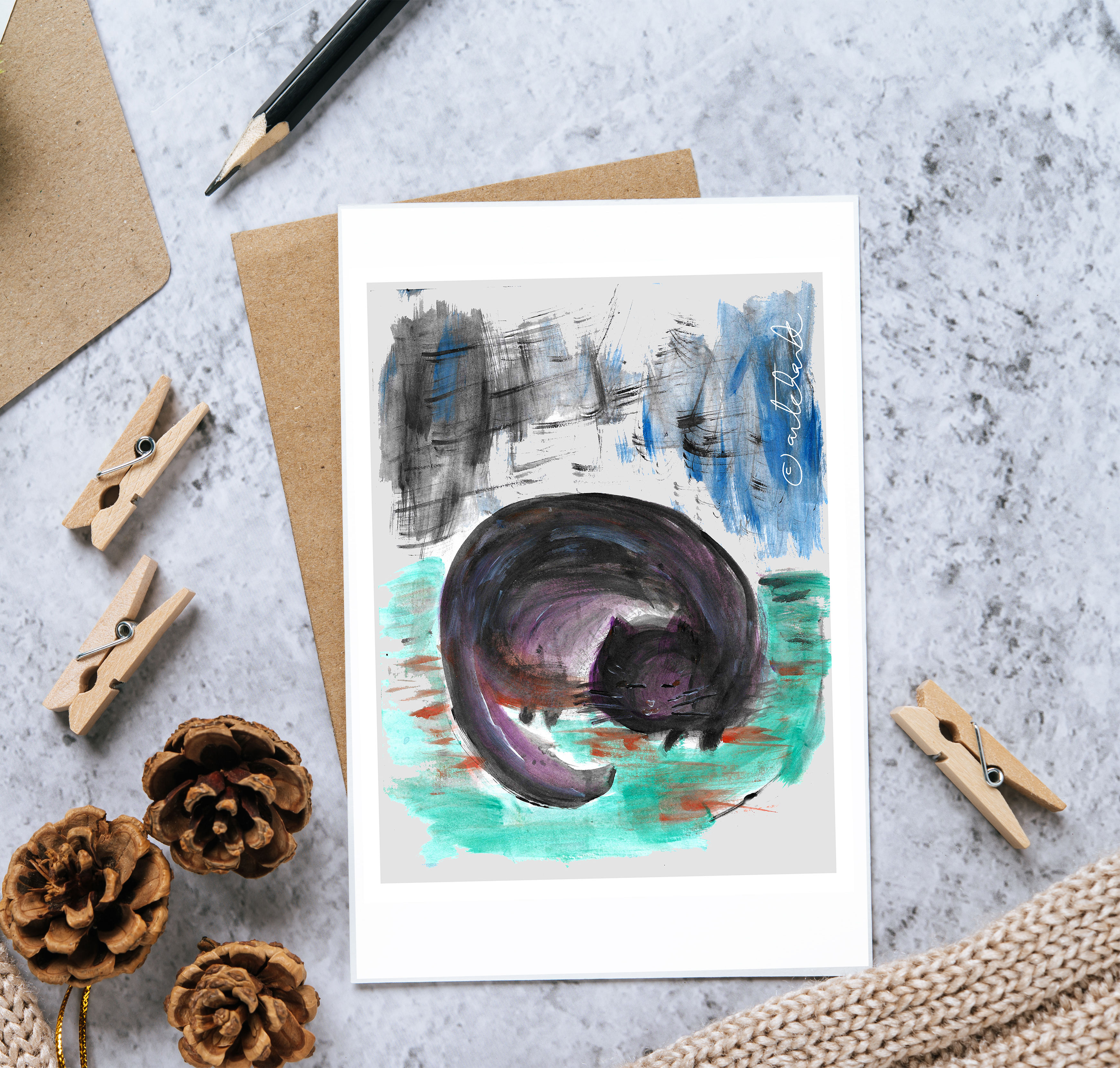 Kitty Kitty - Greeting Card