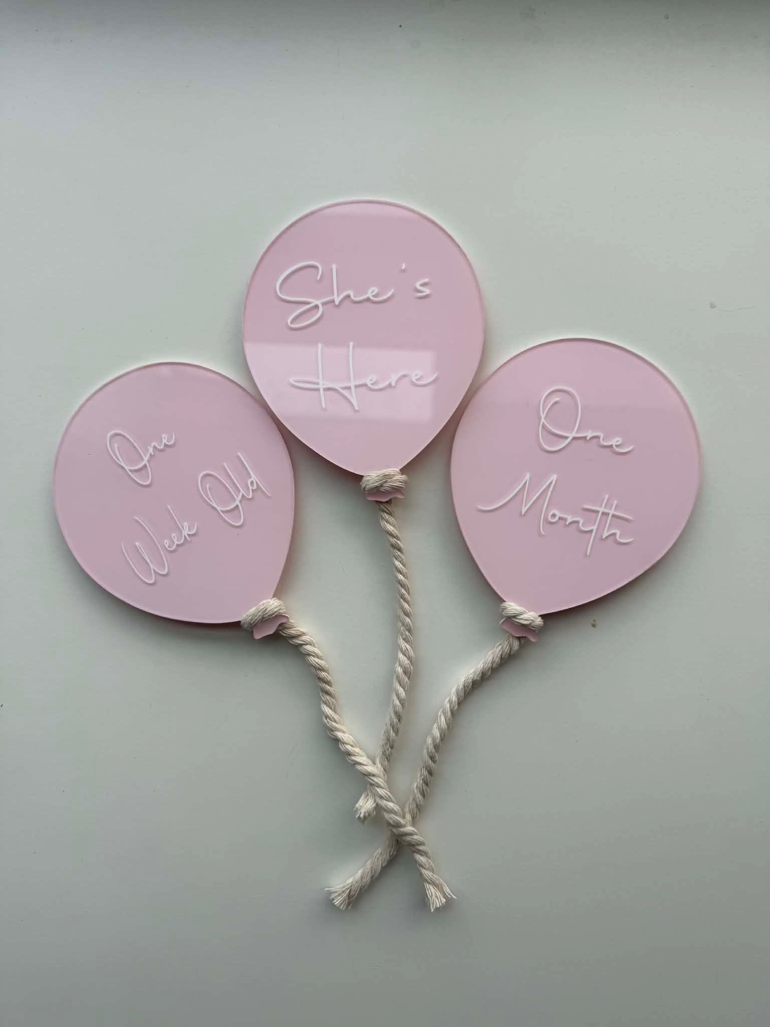 Acrylic balloon announcement / milestones