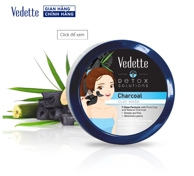 Mặt nạ Đất sét Vedette Than hoạt tính 145g