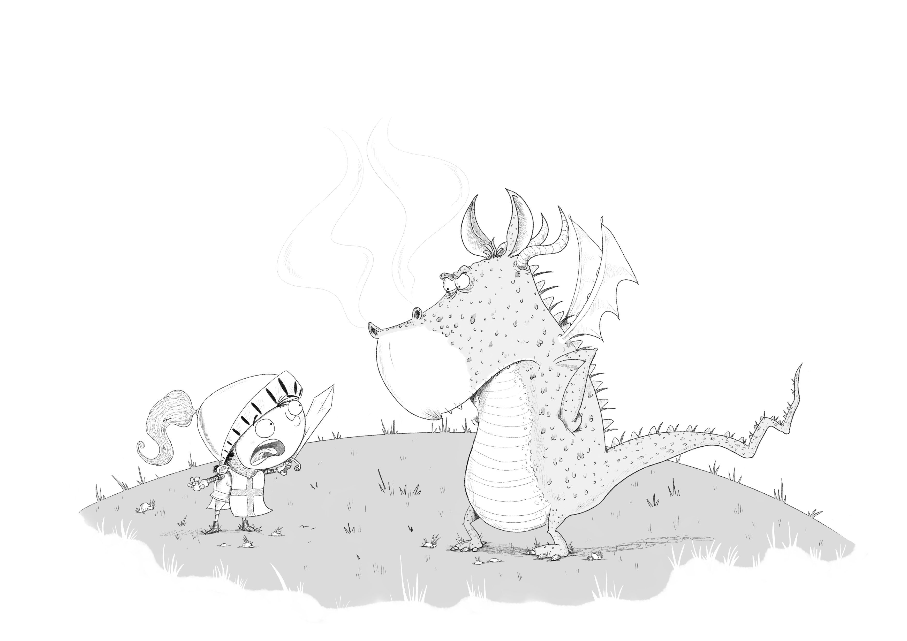 B&W George and the Dragon
