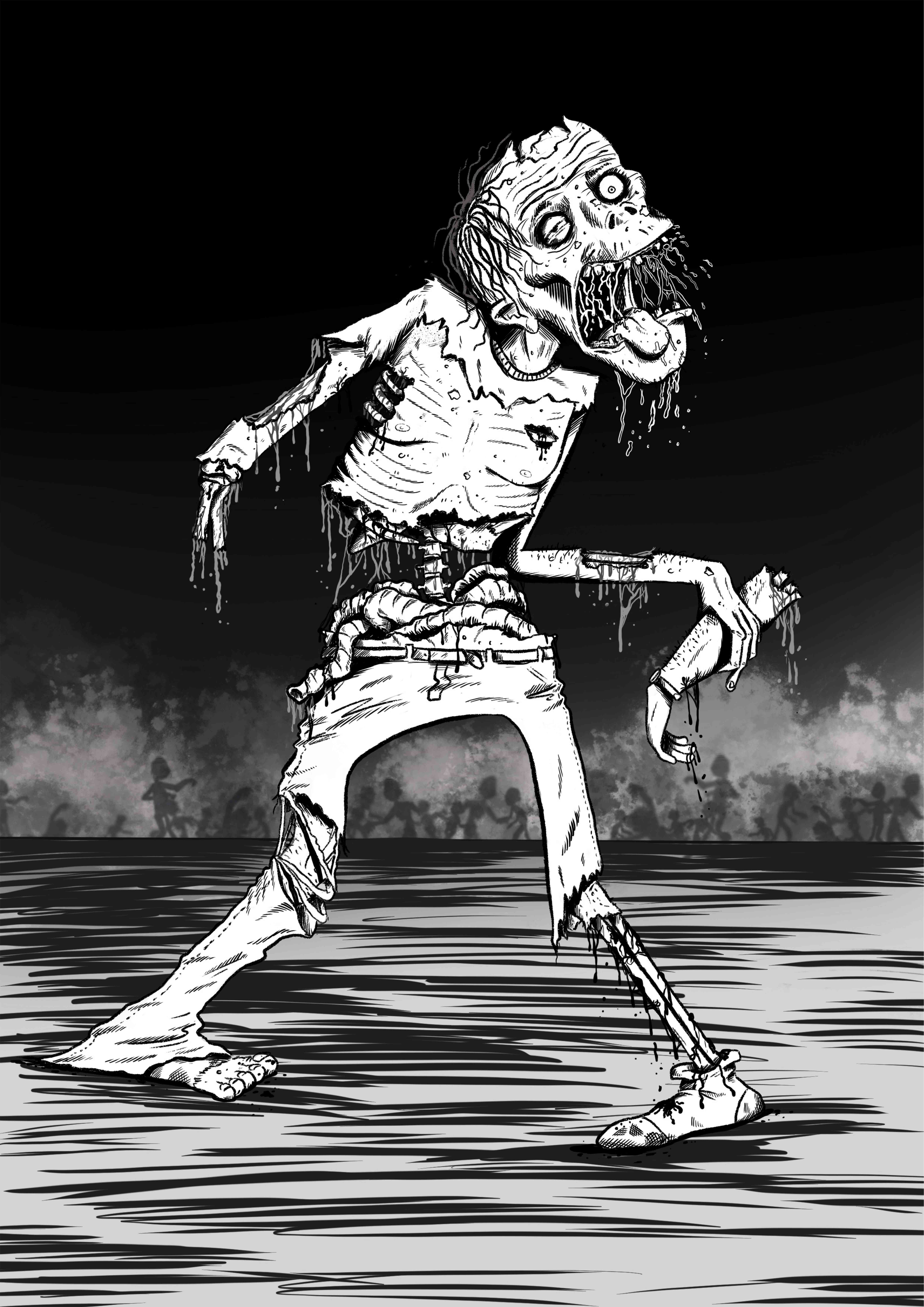 Comic book style zombie