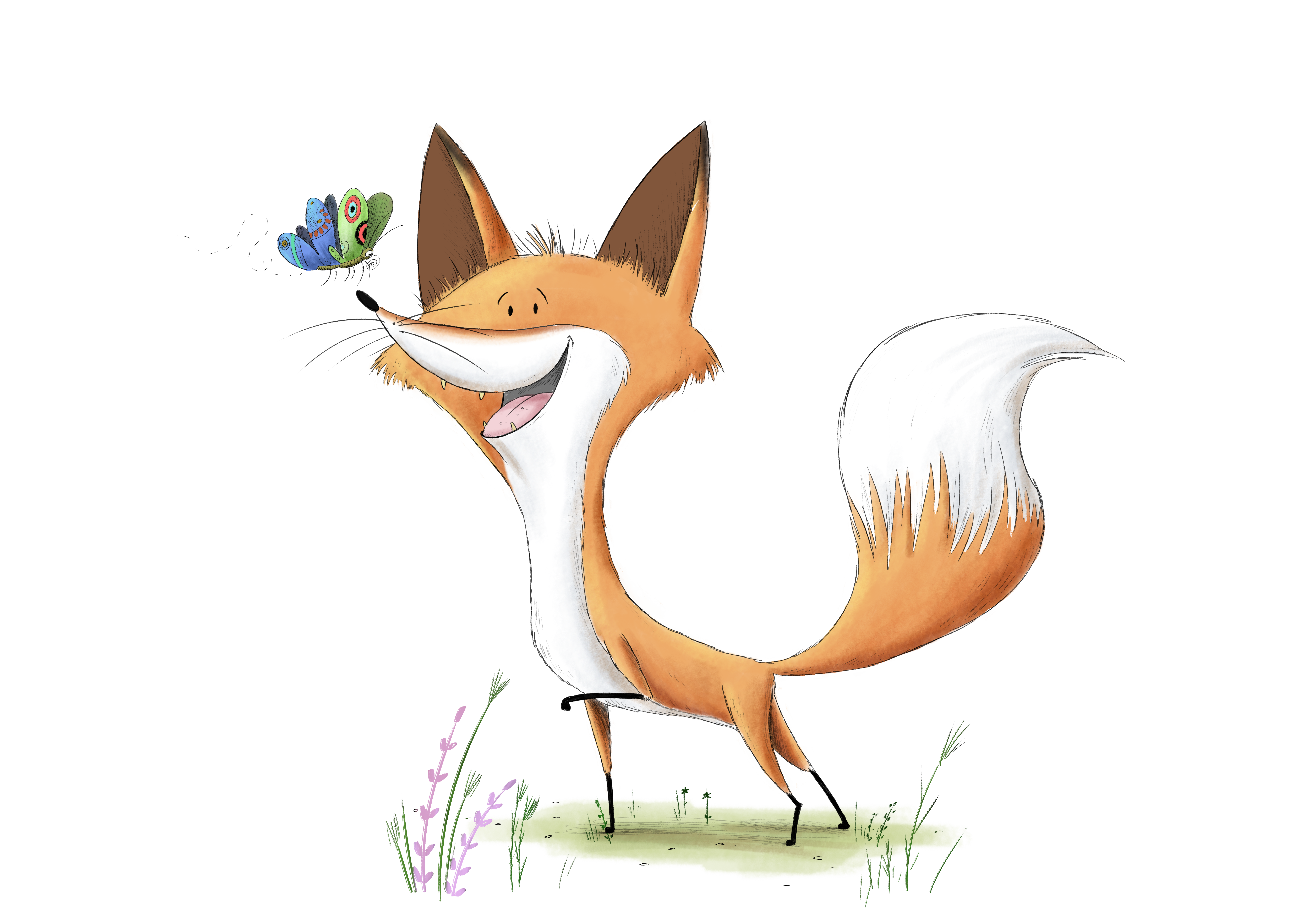 watercolour fox