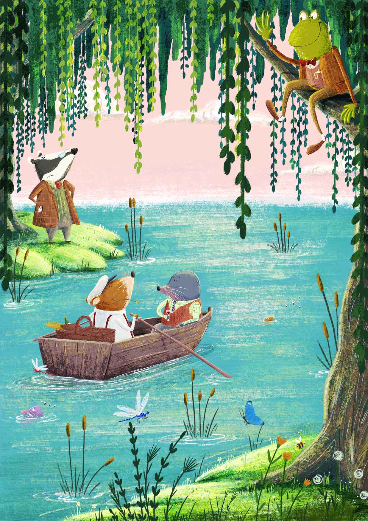 wind in the willows image pink sky