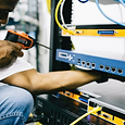 technician installing UPS