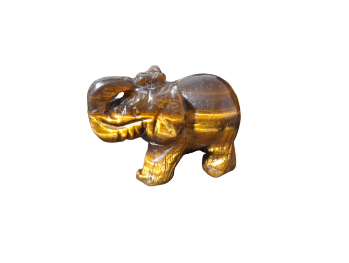 Éléphant en oeil de tigre – Protection & chance