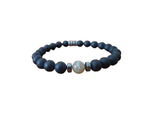 Bracelet Agate noire et Labradorite
