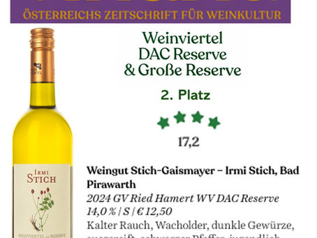 TOP Berwertung für unseren Weinviertel DAC Reserve Ried Hamert 2024!