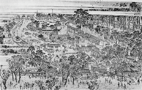 明治中期の上野動物園全景（新撰東京名所図会より）