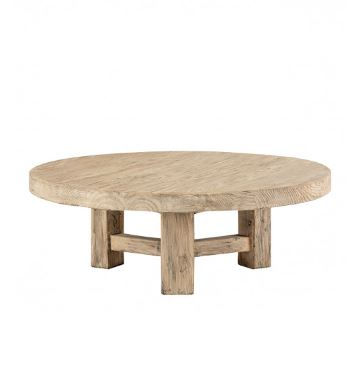 Table basse ronde orme bois ancien recyclé originale vintage