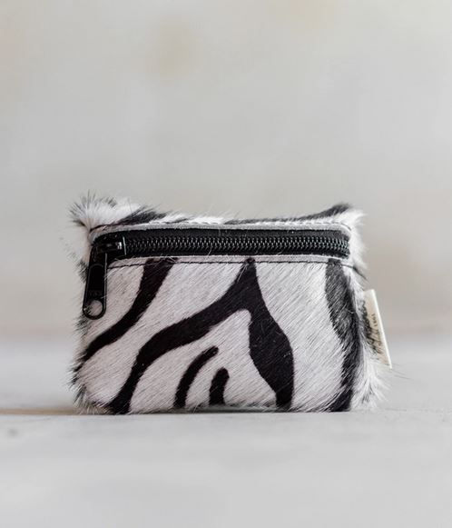 Porte monnaie cuir zèbre original chic Bordeaux