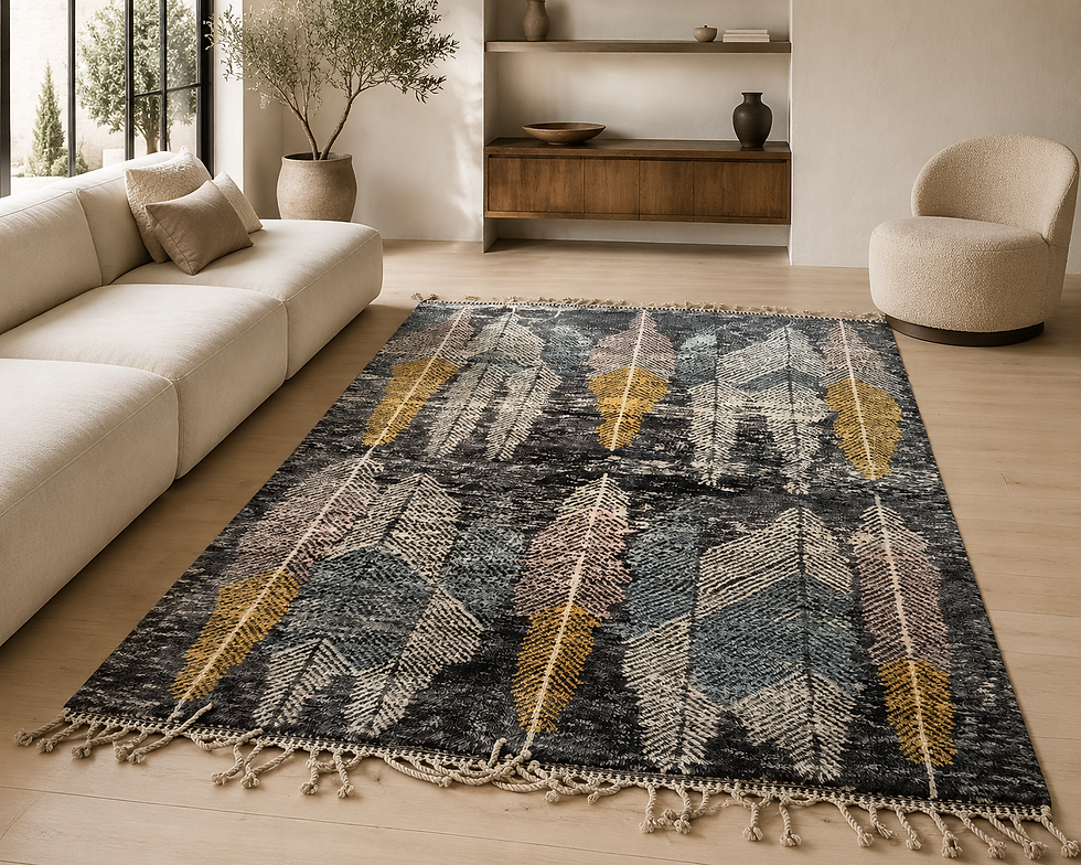Tapis marocain mrirt Bordeaux artisanal atlas maroc fait main