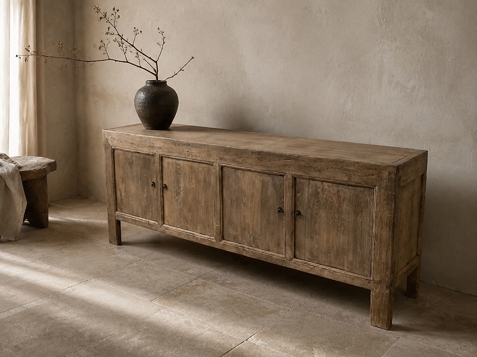Meuble bas buffet ancien vintage Chinoise Bordeaux wabi sabi